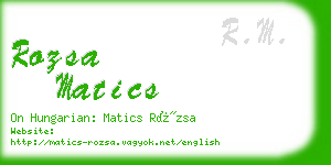 rozsa matics business card
